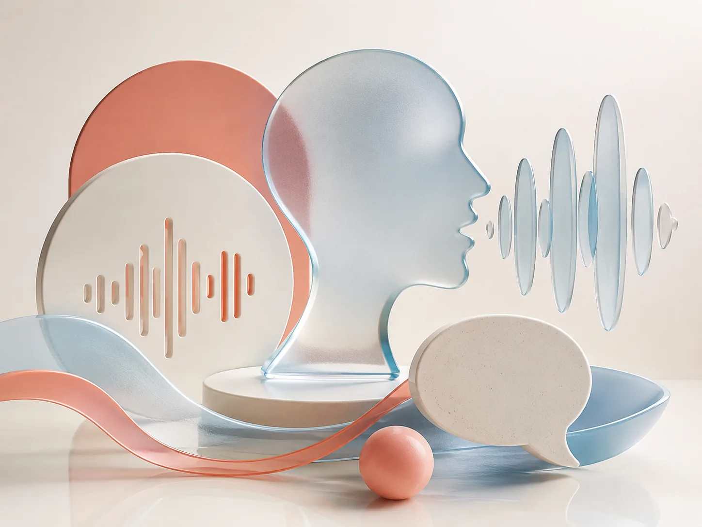 Arte 3D representativa da voz, acústica e comunicação na Fonoaudiologia
